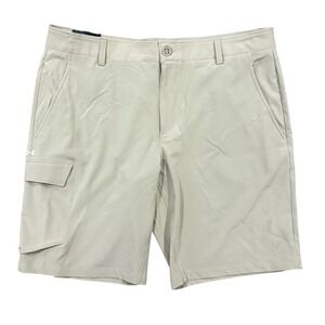 Under Armour Men's Loose Heatgear Cargo Shorts Size 38 Khaki Storm Performance